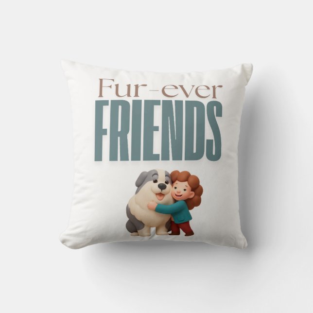 Cojín Decorativo Fur‑ever Friends (Anverso)