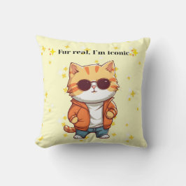 Cojín Decorativo Fur Real, I’m Iconic | Funny Cat Decorative Pillow