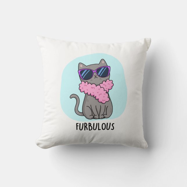Cojín Decorativo Furbulbo Funny Elegant Cat Pun (Anverso)