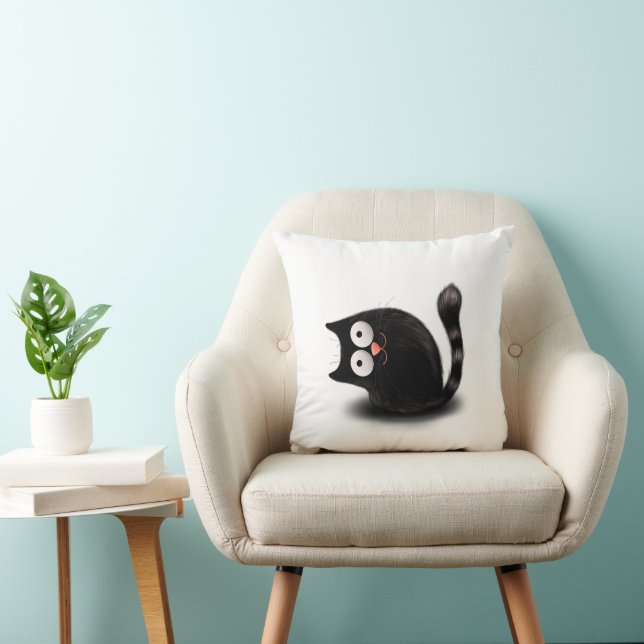 Cojín Decorativo Furioso gato negro (Silla)