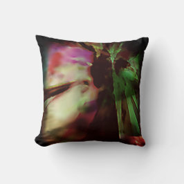 Cojín Decorativo Fuschia verde Beige estilo Batik Abstract Flower A