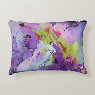 Cojín Decorativo "Fusión de Hues" arte abstracto contemporáneo