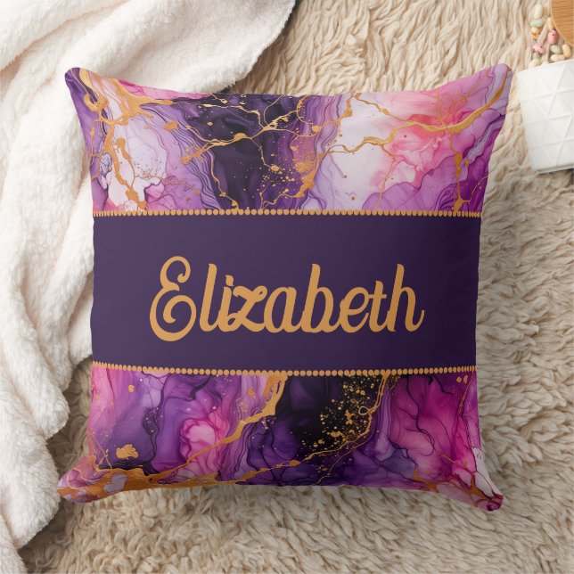 Cojín Decorativo Fusión de tinta vibrante (Manta)