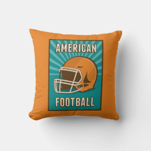 Cojín Decorativo Fútbol americano azul retro vintage
