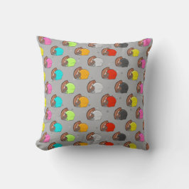 Cojín Decorativo Fútbol Americano - Cascos y Balón Coloridos