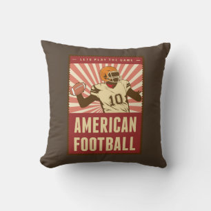 Cojín Decorativo Fútbol americano clásico marrón retro vintage