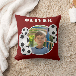 Cojín Decorativo Fútbol Balón Fútbol Red Sports Photo