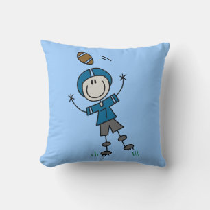 Cojín Decorativo Fútbol de Figuras de Palitos Azul