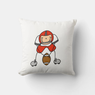 Cojín Decorativo Fútbol de Figuras de Palitos Rojo