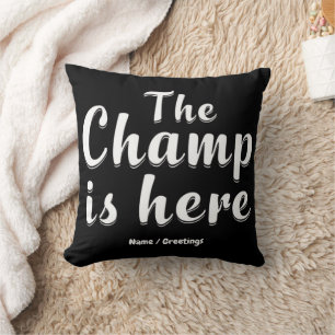Cojín Decorativo Fútbol Fantasía y Deportes "The Champ is Here"