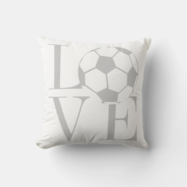 Cojín Decorativo fútbol gris de amor  (Anverso)