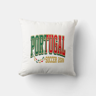 Cojín Decorativo Fútbol Portugal 2026 Fútbol Negrita País Tipografí