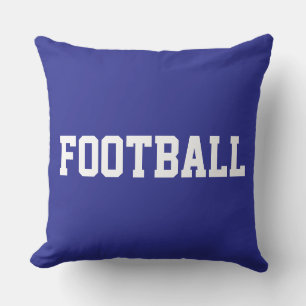 Cojín Decorativo FÚTBOL Text deportivo atlético de los 70 en azul p