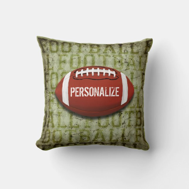 Cojín Decorativo Fútbol verde enrrollado personalizado del Grunge (Anverso)