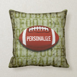 Cojín Decorativo Fútbol verde enrrollado personalizado del Grunge