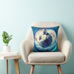 Cojín Decorativo Futbolista Astronauta Espacial