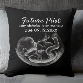 Cojín Decorativo Future Pilot Pregnancy Announcement Funny Aviation