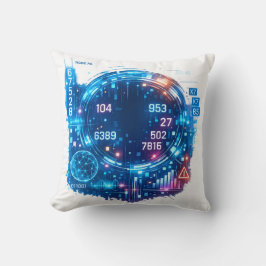 Cojín Decorativo Futuristic Tech Interface Pillow – Digital HUD 