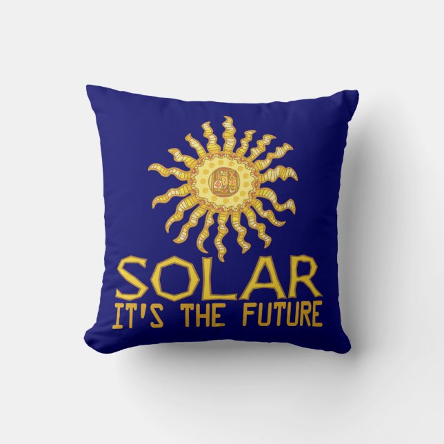 Cojín Decorativo Futuro de energía solar (Anverso)
