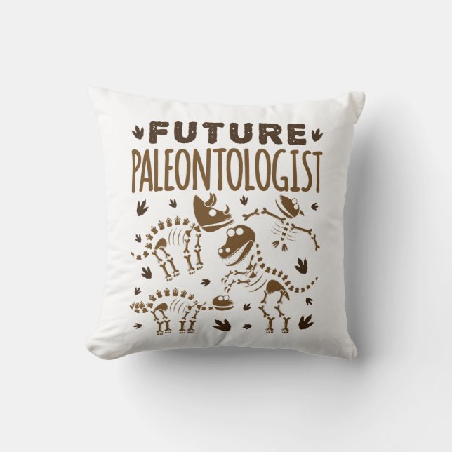Cojín Decorativo Futuro Paleontólogo Paleontología Dinosaurios Bone (Anverso)