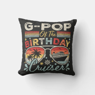 Cojín Decorativo G-Pop de vacaciones de crucero de cumpleaños