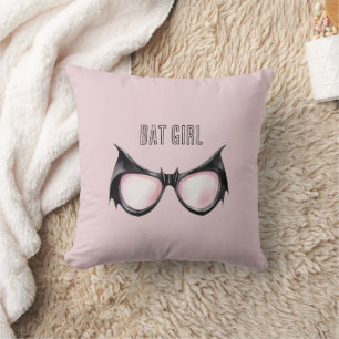 Cojín Decorativo Gafas de Chica Murciélago Rosa Negra