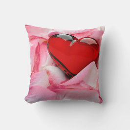 Cojín Decorativo Gafas de Rosa del corazón de vidrio rojo