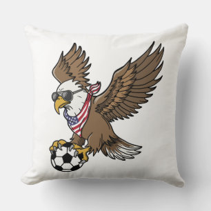 Cojín Decorativo Gafas de sol águila de fútbol geniales de EE. UU.