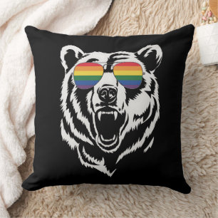 Cojín Decorativo Gafas de sol arcoíris de orgullo bandera LGBTQ gay