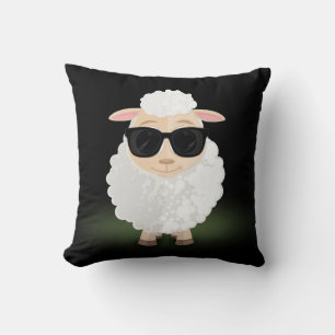 Cojín Decorativo Gafas de sol Cool Sheep Neon Verde Estética Modern