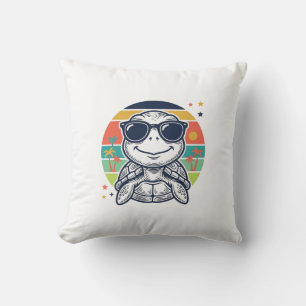 Cojín Decorativo Gafas de sol de tortuga tropical vintage Camiseta
