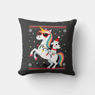 Cojín Decorativo Gafas de sol de unicornio de Poodle de Navidad Cam