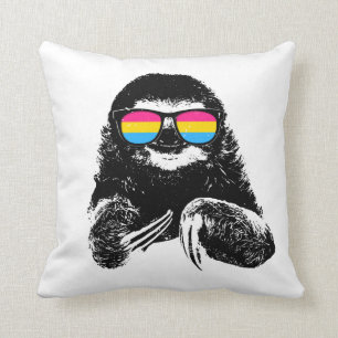 Cojín Decorativo Gafas de sol Pansexual de la bandera de la pereza
