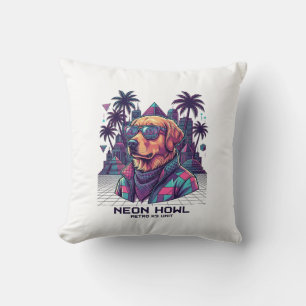 Cojín Decorativo Gafas de sol para perros Neon Howl Retro K9 Unit P