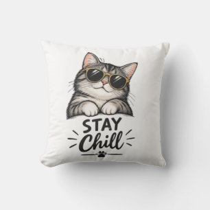 Cojín Decorativo Gafas de sol Stay Chill Cat – Diseño de amante de