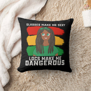 Cojín Decorativo Gafas Juneteenth Locs Me Hacen Peligroso