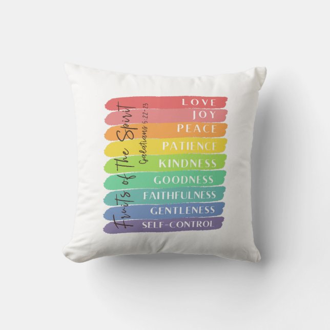 Cojín Decorativo Galatianos 5:22-23 Fruta del Espíritu (Anverso)