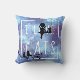 Cojín Decorativo Galaxia acuarela Chica Cat Lover