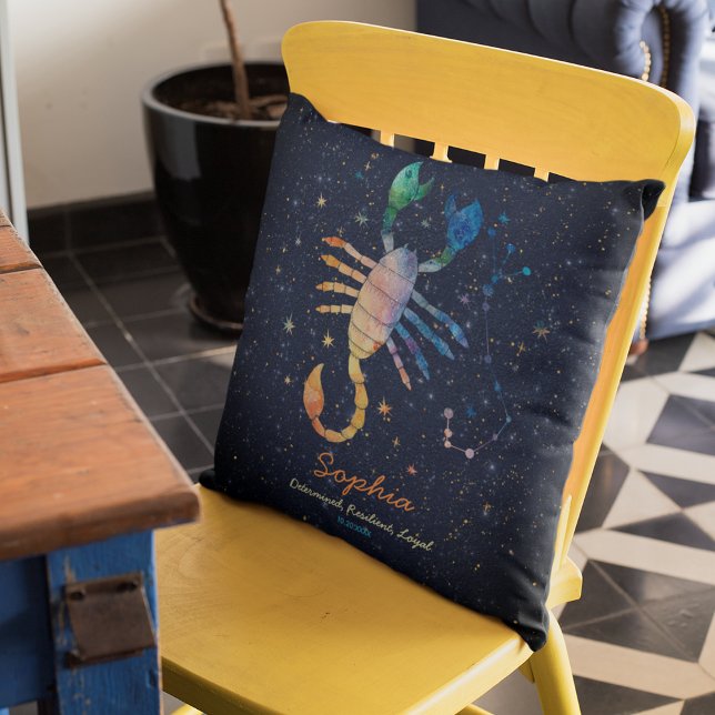 Cojín Decorativo Galaxia acuarela de la constelación de Escorpio (Subido por el creador)