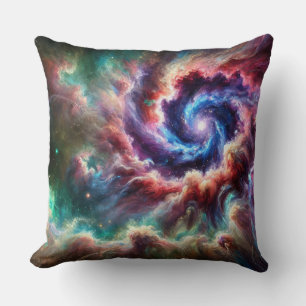 Cojín Decorativo Galaxia cósmica colorida con nebulosa radiante