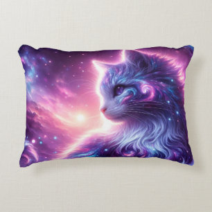 Cojín Decorativo Galaxia Cósmica Felina Mística Celestial