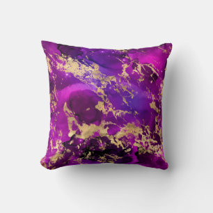 Cojín Decorativo Galaxia de mármol rosa y dorado impresionante