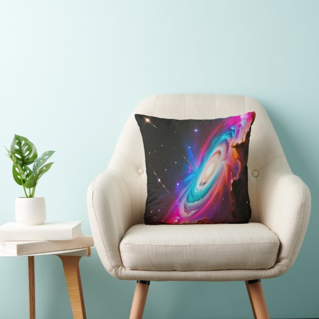 Cojín Decorativo Galaxia del agujero negro con fantasía arcoiris (Silla)