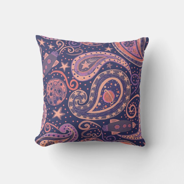Cojín Decorativo Galaxia del espacio retro (Anverso)