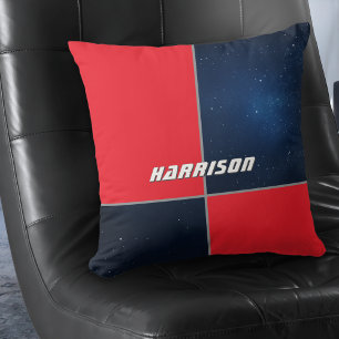 Cojín Decorativo Galaxia Moderna Espacio Rojo Marina Personalizada