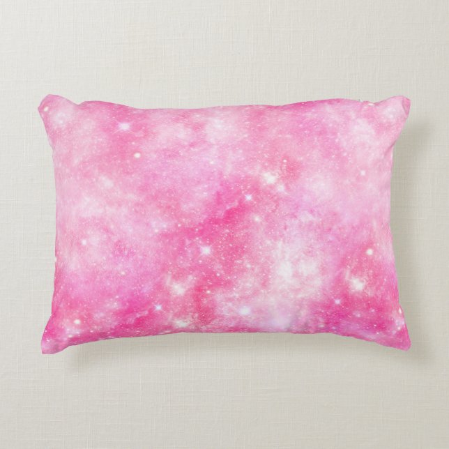 Cojín Decorativo Galaxia rosa Universo (Anverso)