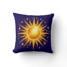 Galaxia Sol y Estrellas Falso Oro Azul Marino