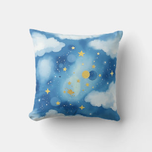 Cojín Decorativo Galaxia Starry acuática con resaltados metálicos
