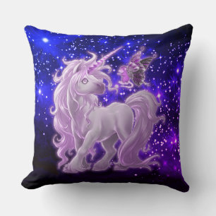 Cojín Decorativo Galaxia Unicornio Rosa Brillante
