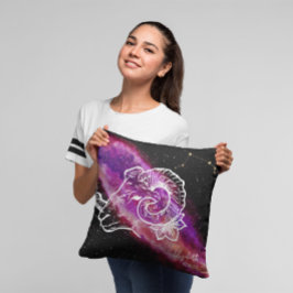 Cojín Decorativo Galaxy Aries Constellation Nombre Rótulo Zodiac